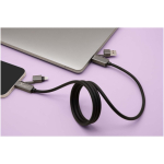 Ultrasnelle magnetische oplaadkabel met dubbele ingang 100W SCX.design kleur zwart luxe weergave 2