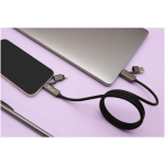 Ultrasnelle magnetische oplaadkabel met dubbele ingang 100W SCX.design kleur zwart