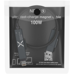Ultrasnelle magnetische oplaadkabel met dubbele ingang 100W SCX.design kleur zwart tweede weergave met doos