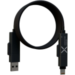 Ultrasnelle magnetische oplaadkabel met dubbele ingang 100W SCX.design kleur zwart weergave zijkant