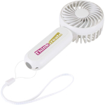 Oplaadbare draagbare ventilator met 3 snelheden en USB-C kleur wit weergave tampondruk