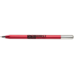 Pen van gerecycled aluminium met draaimechanisme en zwarte inkt kleur rood weergave met logo
