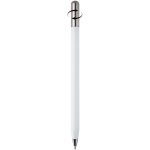 Pen van gerecycled aluminium met draaimechanisme en zwarte inkt kleur wit tweede weergave