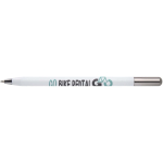 Pen van gerecycled aluminium met draaimechanisme en zwarte inkt kleur wit weergave met logo