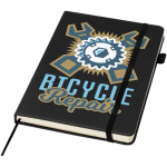A5-notitieboek met harde kaft van synthetisch leer en gelinieerde pagina’s JournalBooks kleur zwart