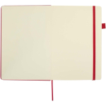 A5-notitieboek met harde kaft van synthetisch leer en gelinieerde pagina’s JournalBooks kleur rood derde weergave voorkant