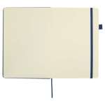 A5-notitieboek met harde kaft van synthetisch leer en gelinieerde pagina’s JournalBooks kleur marineblauw derde weergave voorkant