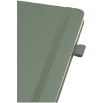 A5-notitieboek met harde kaft van synthetisch leer en gelinieerde pagina’s JournalBooks kleur gemarmerd groen weergave detail 1