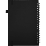 A5-notitieboek met harde kaft van synthetisch leer, spiraalbinding en gelinieerde pagina's JournalBooks kleur zwart tweede weergave achterkant