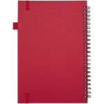 A5-notitieboek met harde kaft van synthetisch leer, spiraalbinding en gelinieerde pagina's JournalBooks kleur rood tweede weergave achterkant