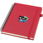 A5-notitieboek met harde kaft van synthetisch leer, spiraalbinding en gelinieerde pagina's JournalBooks kleur rood weergave tampondruk
