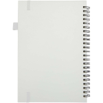A5-notitieboek met harde kaft van synthetisch leer, spiraalbinding en gelinieerde pagina's JournalBooks kleur wit tweede weergave achterkant