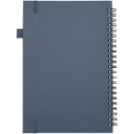 A5-notitieboek met harde kaft van synthetisch leer, spiraalbinding en gelinieerde pagina's JournalBooks kleur marineblauw tweede weergave achterkant