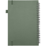A5-notitieboek met harde kaft van synthetisch leer, spiraalbinding en gelinieerde pagina's JournalBooks kleur gemarmerd groen tweede weergave achterkant