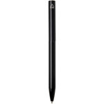 Pen van gerecycled aluminium met draaimechanisme en blauwe inkt kleur zwart tweede weergave achterkant