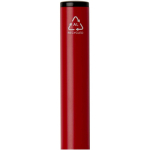 Pen van gerecycled aluminium met draaimechanisme en blauwe inkt kleur rood weergave detail 1
