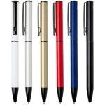 Pen van gerecycled aluminium met draaimechanisme en blauwe inkt kleur wit tweede weergave meerdere kleuren