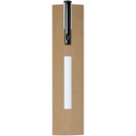 Pen van gerecycled aluminium met draaimechanisme en blauwe inkt kleur wit tweede weergave met doos