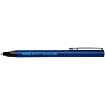 Pen van gerecycled aluminium met draaimechanisme en blauwe inkt kleur marineblauw weergave tampondruk