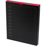 Agenda met kunstleren omslag en schijfband kleur zwart tweede weergave met doos