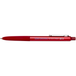 Balpen van gerecycled aluminium met zachte rubberen grip en blauwe inkt kleur rood