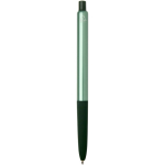 Balpen van gerecycled aluminium met zachte rubberen grip en blauwe inkt kleur gemarmerd groen tweede weergave achterkant