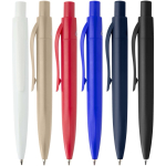 Mini balpen van RCS-gecertificeerd gerecycled plastic met blauwe inkt kleur bruin tweede weergave meerdere kleuren