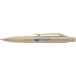 Mini balpen van RCS-gecertificeerd gerecycled plastic met blauwe inkt kleur bruin