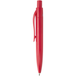 Mini balpen van RCS-gecertificeerd gerecycled plastic met blauwe inkt kleur rood weergave zijkant