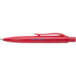 Mini balpen van RCS-gecertificeerd gerecycled plastic met blauwe inkt kleur rood