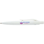 Mini balpen van RCS-gecertificeerd gerecycled plastic met blauwe inkt kleur wit