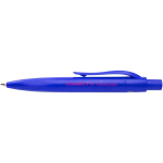 Mini balpen van RCS-gecertificeerd gerecycled plastic met blauwe inkt kleur koningsblauw