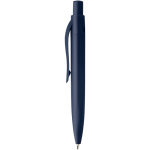 Mini balpen van RCS-gecertificeerd gerecycled plastic met blauwe inkt kleur marineblauw weergave zijkant