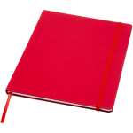 A4-notitieboek met harde kaft, elastische sluiting en kunstleer, gelinieerde pagina's kleur rood