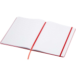 A4-notitieboek met harde kaft, elastische sluiting en kunstleer, gelinieerde pagina's kleur rood tweede weergave