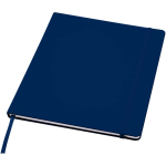 A4-notitieboek met harde kaft, elastische sluiting en kunstleer, gelinieerde pagina's kleur marineblauw