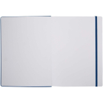 A4-notitieboek met harde kaft, elastische sluiting en kunstleer, gelinieerde pagina's kleur marineblauw derde weergave voorkant