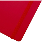 A7-notitieboek met harde kaft van kunstleer, elastische sluiting en gelinieerde pagina's kleur rood weergave detail 1