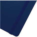 A7-notitieboek met harde kaft van kunstleer, elastische sluiting en gelinieerde pagina's kleur marineblauw weergave detail 1