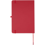 Set met A5-notitieboek met harde kaft en pen met blauwe inkt kleur rood tweede weergave achterkant