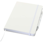 Set met A5-notitieboek met harde kaft en pen met blauwe inkt kleur wit