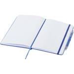 Set met A5-notitieboek met harde kaft en pen met blauwe inkt kleur koningsblauw tweede weergave