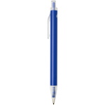 Set met A5-notitieboek met harde kaft en pen met blauwe inkt kleur koningsblauw weergave zijkant