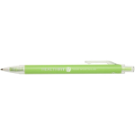Set met A5-notitieboek met harde kaft en pen met blauwe inkt kleur limoen groen weergave bedrukking logo 2