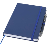 Set met A5-notitieboek met harde kaft en pen met blauwe inkt kleur marineblauw