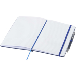 Set met A5-notitieboek met harde kaft en pen met blauwe inkt kleur marineblauw tweede weergave