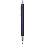 Set met A5-notitieboek met harde kaft en pen met blauwe inkt kleur marineblauw weergave zijkant