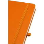 A5-notitieboek met harde kaft van kunstleer en gelinieerde pagina’s kleur oranje weergave detail 1