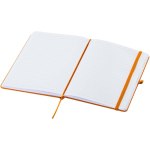 A5-notitieboek met harde kaft van kunstleer en gelinieerde pagina’s kleur oranje tweede weergave