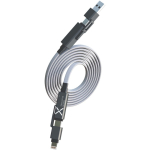 Magnetische oplaadkabel met oprolfunctie en dubbele ingang 60W kleur grijs